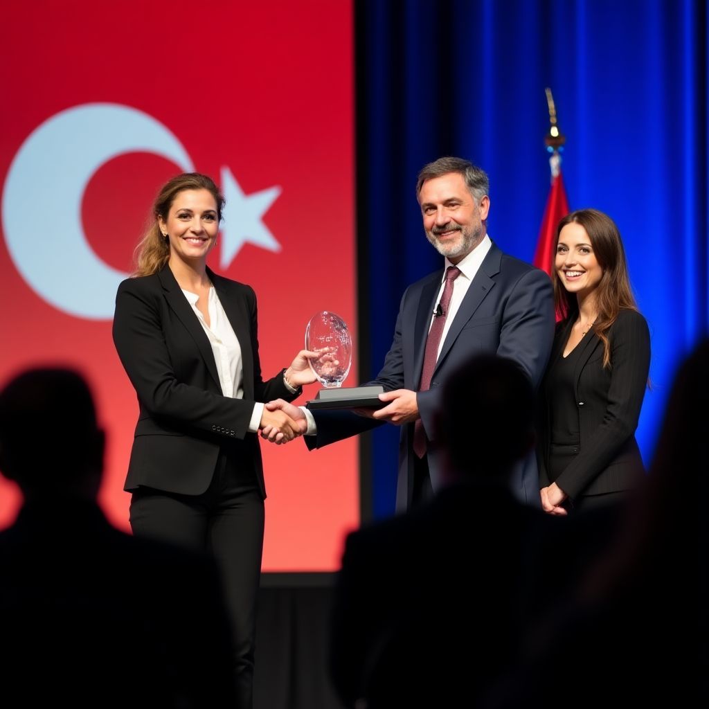 CoachTurkeyPro team receiving business excellence award